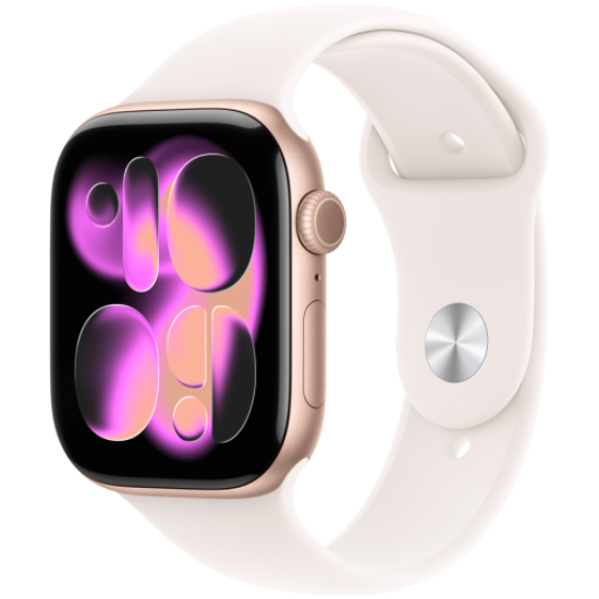 Picture of APPLE Apple Watch Series 11 GPS 46mm Rose Gold Aluminium Case with Light Blush Sport Band - M/L,Model A3333