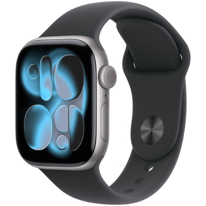 Picture of APPLE Apple Watch Series 11 GPS 42mm Space Grey Aluminium Case with Black Sport Band - M/L,Model A3331