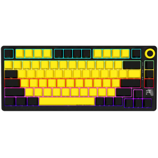Picture of LORGAR LORGAR KBP7075W, Wireless 75% Mechanical Gaming Keyboard Pro, Black/yellow, EN layout