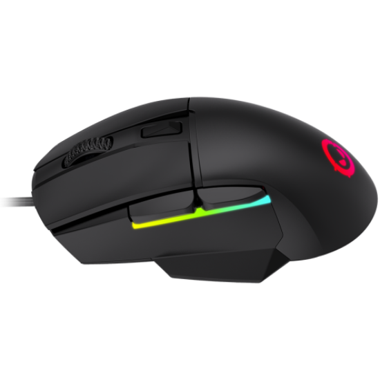 Picture of LORGAR LORGAR Jetter 357, gaming mouse, Optical Gaming Mouse with 6 programmable buttons, Pixart ATG4090 sensor, DPI can be up to 8000, 30 million times key life, 1.8m PVC USB cable, Matt UV coating and RGB lights with 4 LED flowing mode, size:124.90*71.65*41.36mm, 115g