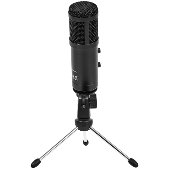 Picture of LORGAR LORGAR Soner 313, Gaming Microphones, Black, USB condenser microphone with Volume Knob & Echo Kob, including 1x Microphone, 1 x 2.5M USB Cable, 1 x Tripod Stand, 1 x User Manual, body size: Φ47.4*158.2*48.1mm, weight: 243.0g
