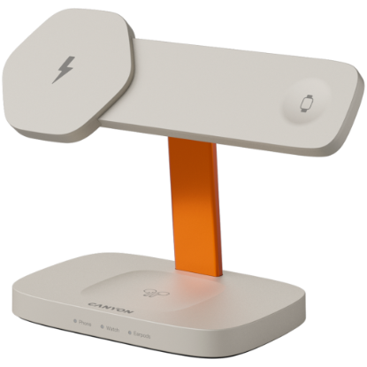 Picture of CANYON CANYON Wireless Charging Station Hexagon 310 3in1 LightGrey/Orange