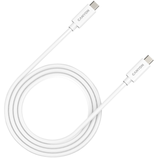 Picture of CANYON CANYON UC-44, cable, U4-CC-5A1M-E, USB4 TYPE-C to TYPE-C cable assembly 40G 1m 5A 240W(ERP) with E-MARK, CE, ROHS, white