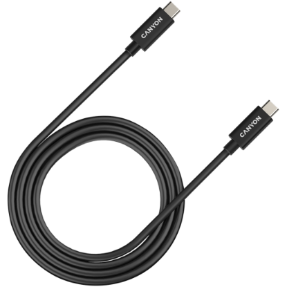 Picture of CANYON CANYON UC-44, cable, U4-CC-5A1M-E, USB4 TYPE-C to TYPE-C cable assembly 40G 1m 5A 240W(ERP) with E-MARK, CE, ROHS, black