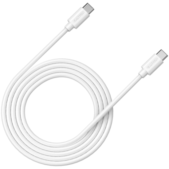 Picture of CANYON CANYON UC-12, cable 100W, 20V/ 5A, typeC to Type C, 2M with Emark, Power wire :20AWG*4C,Signal wires :28AWG*4C,OD4.5mm, PVC ,white