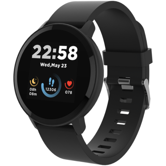 Picture of CANYON CANYON Lollypop SW-63, Smart watch, 1.3inches IPS full touch screen, Round watch, IP68 waterproof, multi-sport mode, BT5.0, compatibility with iOS and android, black, Host: 25.2*42.5*10.7mm, Strap: 20*250mm, 45g