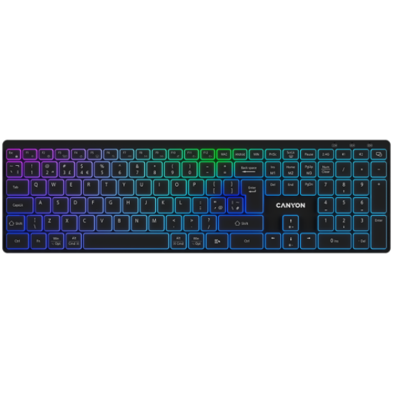 Picture of CANYON CANYON keyboard HKB-W11 UK/US RGB Dual Mode Wireless Black