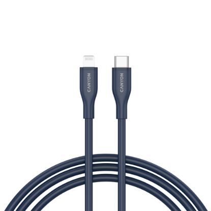 Picture of CANYON CANYON cable CLNM60 C-L 60W MFI 1m Silicon Blue