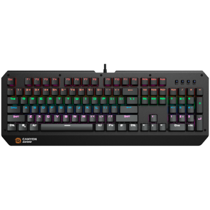 Picture of CANYON CANYON Hazard GK-6, Wired multimedia gaming keyboard with lighting effect, 108pcs rainbow LED, Numbers 104keys, EN double injection layout, cable length 1.8M, 450.5*163.7*42mm, 0.90kg, color black