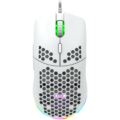 Picture of CANYON CANYON Puncher GM-11, Gaming Mouse with 7 programmable buttons, Pixart 3519 optical sensor, 4 levels of DPI and up to 4200, 5 million times key life, 1.65m Ultraweave cable, UPE feet and colorful RGB lights, White, size:128.5x67x37.5mm, 105g