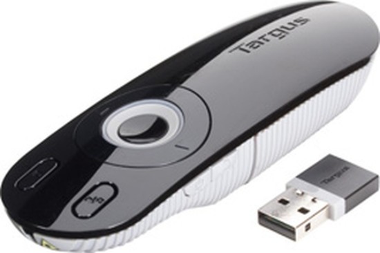 Picture of TARGUS WIRELESS PRESENTER WITH LASER POINTER, LEAR & INTUITIVE LAYOUT, 2.4 GHZ WIRELESS TECHNOLOGY OPERATES UP TO 15 METRES AWAY, USB PORT REQUIRED; TRUE PLUG-AND-PLAY DEVICE, NO DRIVERS REQUIRED; PC/MAC AND NETBOOK COMPATIBLE