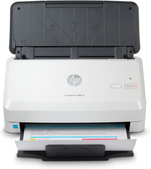 Picture of HP SCANJET PRO 2000 S2SINGLE FUNCTION SHEET-FEED SCANNER. FAST SCAN SPEEDS UP TO 35PPM AND 70 IPM 50-PAGE AUTOMATIC FEEDER, AUTOMATIC TWO-SIDED SCANNING, SCAN UPTO 2000 PAGES PER DAY. COLOUR SCANNING, PERFECT FOR ARCHIVING A VARIETY OF DOCUMENT TYPES. FROM GENERAL USERS TO ENTERPRISE ENVIRONMENTS  2000/DAY DUTY CYCLE.