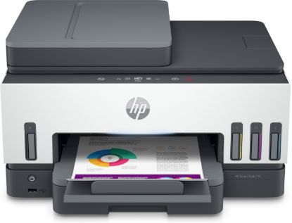 Picture of HP SMART TANK 790-PRINT, SCAN, COPY AND FAX-UP TO:15/9 PPM; AUTOMATIC DUPLE; AUTOMATIC DOCUMENT FEEDER (ADF); 250-SHEETS CLOSE TRAY; 100-SHEET OUTPUT TRAY; DUAL-BAND WI-FI WITH SELF-HEAL; ETHERNET; 2” CONTEXTUAL DISPLAY WITH ID COPY; LOW-ON-INK SENSOR; 30,000 WARRANTY PAGES; 25% RCP; EPEAT; BLUE ANGEL; ENERGY STAR