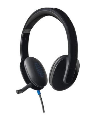 Picture of LOGITECH H540 USB COMPUTER HEADSET WITH HD SOUND AND ON-EAR CONTROLS. HD AUDIO WITH LASER-TUNED DRIVERS AND INTEGRATED EQ FOR RICH SOUND. NOISE-CANCELING MIC REDUCES AMBIENT DISTRACTIONS. ON-EAR VOLUME AND MUTE CONTROLS. COMFORTABLE PADDED DESIGN WITH USB-A CONNECTION.
