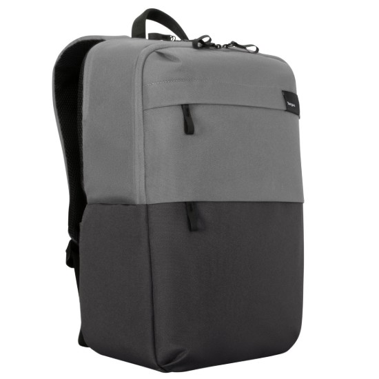 Picture of TARGUS 15.6" SAGANO TRAVEL BACKPACK GREY MINIMALISTIC DESIGN SAFEPORT SLING PROTECTION SYSTEM TWO EXTERIOR, FRONT POCKETS WORKSTATION WITH RFID-AND PADDED TABLET POCKET ERGONOMIC SHOULDER STRAPS AND PADDED BACK WITH BREATHABLE MESH FABRIC TWO WATER BOTTLE POCKETS HIDDEN POCKET WITH RAIN COVER TROLLEY STRAP MADE FROM 9 RECYCLED PET BOTTLES