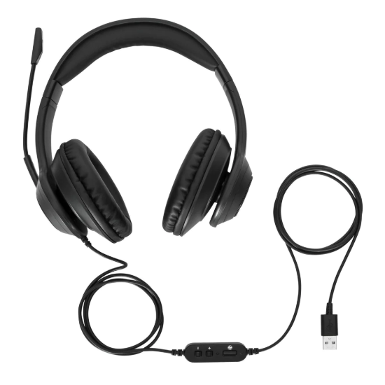 Picture of TARGUS WIRED STEREO HEADSET DUAL HIGH SENSITIVITY SPEAKERS, OMNI-DIRECTIONAL MICROPHONE AND AMBIENT NOISE-CANCELING TECHNOLOGY