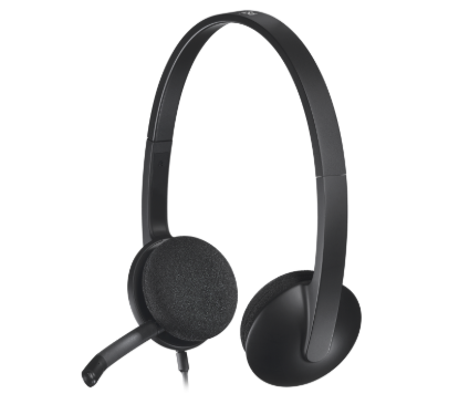 Picture of LOGITECH H340 USB HEADSET WITH NOISE CANCELLING MIC - BLACK. DIGITAL USB-A AUDIO WITH NOISE-CANCELLING MIC. PLUG-AND-PLAY WITH ADJUSTABLE FIT