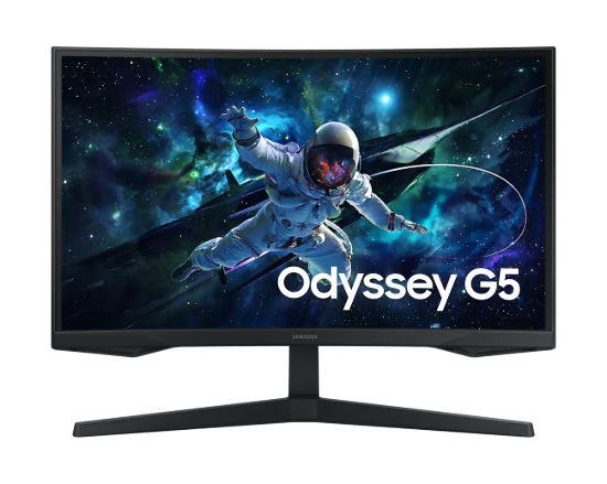 Picture of SAMSUNG ODYSSEY G55C GAMING 1000R CURVED BORDERLESS 32" DISPLAY VA RESPONSE: 1MS MPRT AR: 16:09 RESOLUTION: 2560X1440 CURVED (QHD) RR: 165HZ HDMI SPEAKER: NO POWER SUPPLY: EXTERNAL TILT: YES SWIVEL: NO PIVOT: NO HEIGHT ADJUST: NO VESA: YES ACCESSORIES: HDMI CABLE,DP CABLE, POWER SUPPLY CABLE  WARRANTY: 3 YEAR CARRY-IN, 32" ODYSSEY G55C QHD, 1MS MPRT, 165HZ GAMING MONITOR. QHD AND HDR10 COME TOGETH