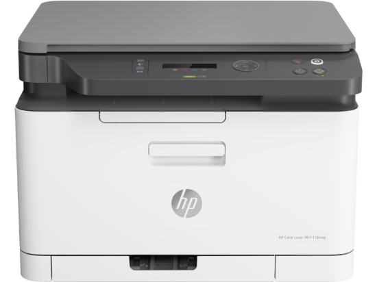 Picture of HP COLOR LASER MFP 178NW. FUNCTIONS: PRINT, COPY, SCAN. PRINT TECHNOLOGY: LASER. PRINT SPEED: UP TO 18 PPM  BLACK(A4, NORMAL); UP TO 4 PPM COLOUR(A4, NORMAL). PRINT RESOLUTION: UP TO 600 X 600 DPI 4 BITS BLACK (BEST): UP TO 600 X 600 DPI 4 BITS COLOUR(BEST). MONTHLY DUTY CYCLE: UP TO 20,000 PAGES A4; RECOMMENDED MONTHLY PAGE VOLUME : 100 TO 500. DUPLEX PRINTING: MANUAL (DRIVER SUPPORT PROVIDED). C