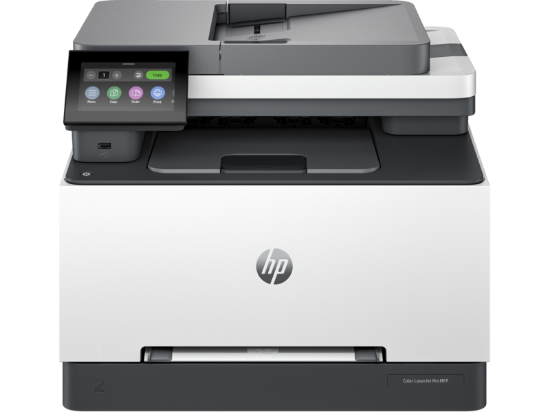 Picture of HP COLOR LASERJET PRO MFP 3303FDW. FUNCTIONS: PRINT, COPY, SCAN, FAX. PRINT TECHNOLOGY: LASER. PRINT SPEED: UP TO 25 PPM BLACK (A4, NORMAL); UP TO 25 PPM COLOUR (A4, NORMAL); UP TO 15 IPM BLACK (A4, DUPLEX); UP TO 15 IPM COLOUR (A4, DUPLEX). PRINT RESOLUTION: UP TO 600 X 600 DPI BLACK (BEST); UP TO 600 X 600 DPI COLOUR (BEST). MONTHLY DUTY CYCLE: UP TO 40,000 PAGES A4; RECOMMENDED MONTHLY PAGE VOL