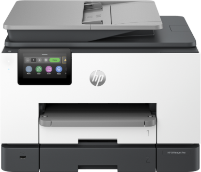Picture of HP OFFICEJET PRO 9130 ALL-IN-ONEPRINTER. FUNCTIONS: PRINT, COPY, SCAN, FAX. PRINT TECHNOLOGY: HP THERMAL INKJET. PRINT SPEED: BLACK (A4, ISO): UP TO 25 PPM; COLOUR (A4, ISO): UP TO 20 PPM; DRAFT BLACK (A4): UP TO 39PPM; DRAFT COLOUR (A4): UP TO 39 PPM. PRINT RESOLUTION: BLACK (BEST): 1200 X 1200 RENDERED DPI; COLOUR (BEST): UP TO 4800 X 1200 OPTIMIZED DPION HP ADVANCE PHOTO PAPER 1200 X 1200 DPI I