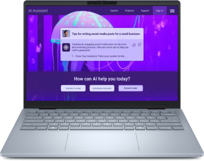 Picture of DELL 14 PLUS DB14250:INTEL CORE ULTRA 7 258V (12M CACHE, UP TO 4.8 GHZ), 14.0" 2.5K (2560X1600) WIDE VIEW ANTIGLARE 300NITS, 32GB 8533MT/S LPDDR5X, 1TB SSD PCIE NVME M.2, GRAPHICS INTEL ARC, WIRELESS INTEL BE201-7 WIRELESS + BLUETOOTH, BACKLIT KEYBOARD, 4 CELL 64 WHR, INTEGRATED, 65W TYPE-C ADAPTER, OPERATING SYSTEM WINDOWS 11 PRO COPILOT+PC, SERVICE 1 YEAR BASIC , COLOUR ICE BLUE