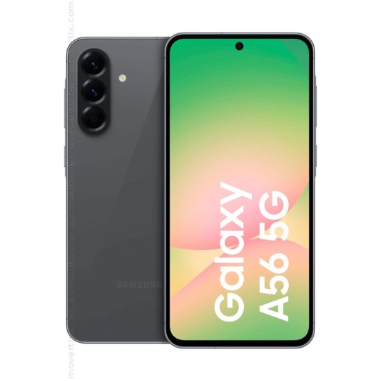 Picture of SAMSUNG GALAXY A56 5G , 6.7" - SUPER AMOLED 2340X1080 PIXELS, 3.10GHZ (QUAD-CORE), 8GB INTERNAL MEMORY - RAM 128GB + MICROSDXC SLOT - UP TO 256GB, GOOGLE ANDROID OS, REAR CAM: 50MP, FRONT CAM: 10MP, BLUETOOTH, WI-FI, COLOUR: GRAPHITE DUAL SIM