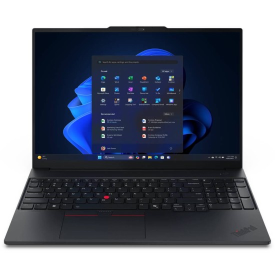 Picture of LENOVO THINKPAD E16 GEN 3, INTEL CORE 5 210H, 8C (4P + 4E) / 12T, P-CORE 2.2 / 4.8GHZ, E-CORE 1.6 / 3.6GHZ, 12MB, 1X 16GB SO-DIMM DDR5-5600, UP TO 64GB DDR5-5600, 512GB SSD M.2 2242 PCIE 4.0X4 NVME OPAL 2.0, HIGH DEFINITION (HD) AUDIO, SENARY SN6147 CODEC, FHD 1080P + IR HYBRID WITH PRIVACY SHUTTER, 16" WUXGA (1920X1200) IPS 300NITS ANTI-GLARE, 45% NTSC, 60HZ, BACKLIT, ENGLISH (EU), WINDOWS 11 PRO