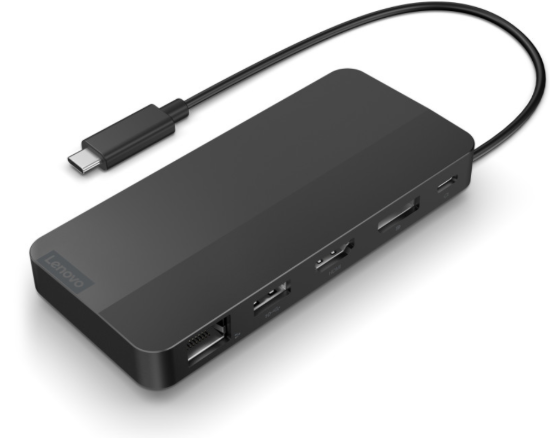 Picture of LENOVO USB-C DUAL DISPLAY TRAVEL DOCK WITH 100W ADAPTER THE LENOVO USB-C DUAL DISPLAY TRAVEL DOCK (40B9) IS AN ESSENTIAL COMPANION FOR THE MODERN REMOTE PROFESSIONAL. THIS COMPACT DYNAMO SUPPORTS DUAL 4K DISPLAYS AND POWERS YOUR USB-C LAPTOP WITH UP TO 100W PD (WITH AN ADDITIONAL 135W USB-C ADAPTER.) CRAFTED WITH 66% POST-CONSUMER RECYCLED CONTENT IN THE CHASSIS, IT'S DESIGNED TO LIGHTEN YOUR CARB