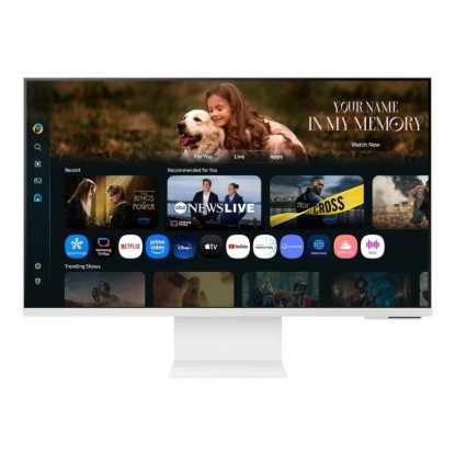 Picture of SAMSUNG M80F SMART FLAT 32" DISPLAY VA RESPONSE: 4MS(GTG) AR: 16:09 RESOLUTION: 3840 X 2160 ( UHD) RR: 60HZ HDMI,USB 2.0 X2, USB-C (65W PD), WIFI5, BT 5.2 SPEAKER: YES (10W) POWER SUPPLY: EXTERNAL TILT: YES SWIVEL: YES PIVOT: YES HEIGHT ADJUST: YES VESA: YES ACCESSORIES: HDMI,USB-C & POWER CABLES, REMOTE CONTROLLER, CAMERA,POGO GENDER  WARRANTY: 3Y CARRY-IN
