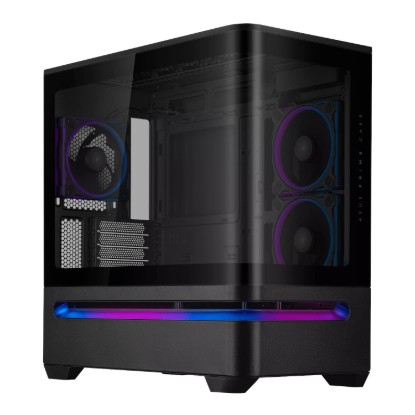 Picture of Asus Prime AP202 ARGB Curved Tempered Glass Micro-ATX Chassis – Black