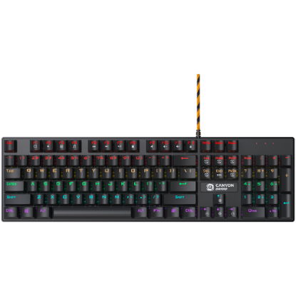 Picture of CANYON CANYON keyboard Deimos GK-4 Rainbow US Wired Black
