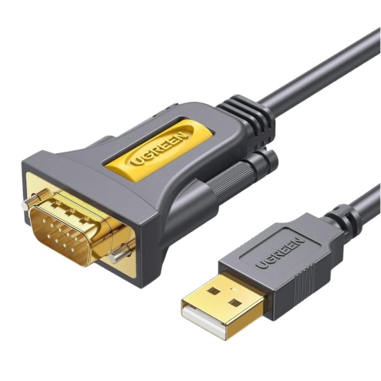 Picture of UGREEN USB 2.0 to RS-232 Serial Adapter Cable (USB-A Male to DB9 Male)-Black