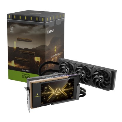 Picture of MSI GeForce RTX 5090 32G LIGHTNING Z LCD Liquid Cooled Graphics Card