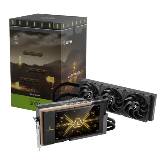 Picture of MSI GeForce RTX 5090 32G LIGHTNING Z LCD Liquid Cooled Graphics Card