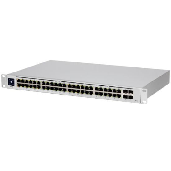 Picture of UBIQUITI USW-48-PoE is 48-Port managed PoE switch with (48) Gigabit Ethernet ports including (32) 802.3at PoE+ ports, and (4) SFP ports. Powerful second-generation UniFi switching.