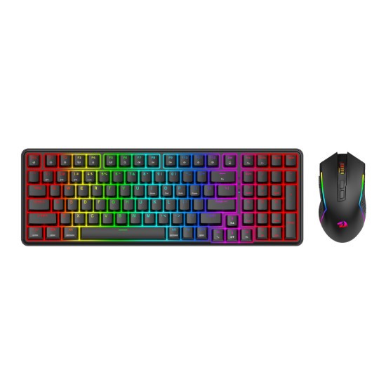 Picture of Redragon S162 RGB 3-Mode Wireless Mechanical Gaming Keyboard and Mouse Combo - Black