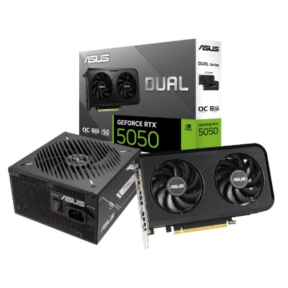 Picture of Asus Nvidia GeForce RTX 5050 OC Edition and 750W 80 PLUS Bronze Non-Modular Power Supply Bundle
