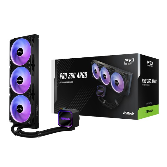 Picture of ASRock PRO 360 ARGB All-in-one Liquid CPU Cooler - Black