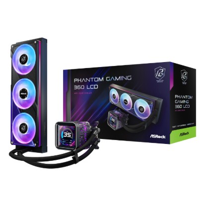 Picture of ASRock Phantom Gaming 360 LCD All-in-one Liquid CPU Cooler - Black