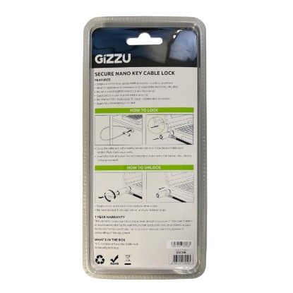 Picture of GIZZU 1.8m Nano Key Lock Security Cable with Key