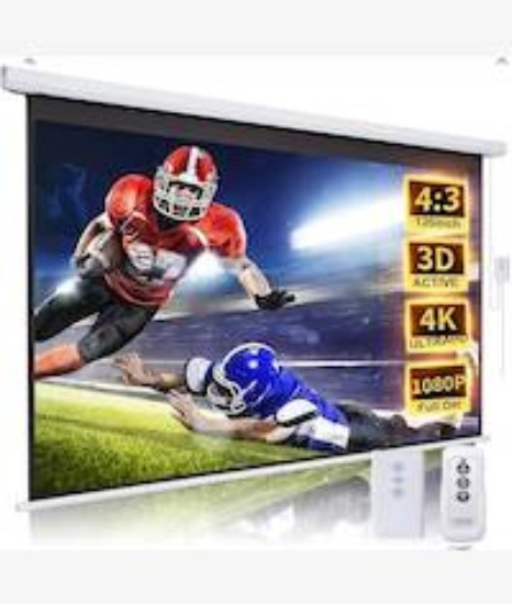 Picture of HTPNEO 120 Inch Electronic Projector Screen with Remote