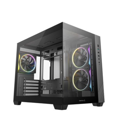 Picture of Deepcool CG330 3F Panoramic Dual-Chamber Micro-ATX Gaming Chassis - Black