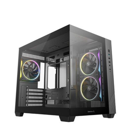 Picture of Deepcool CG330 3F Panoramic Dual-Chamber Micro-ATX Gaming Chassis - Black