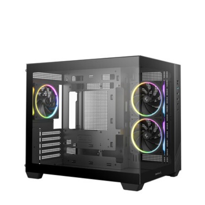Picture of Deepcool CG330 3F Panoramic Dual-Chamber Micro-ATX Gaming Chassis - Black