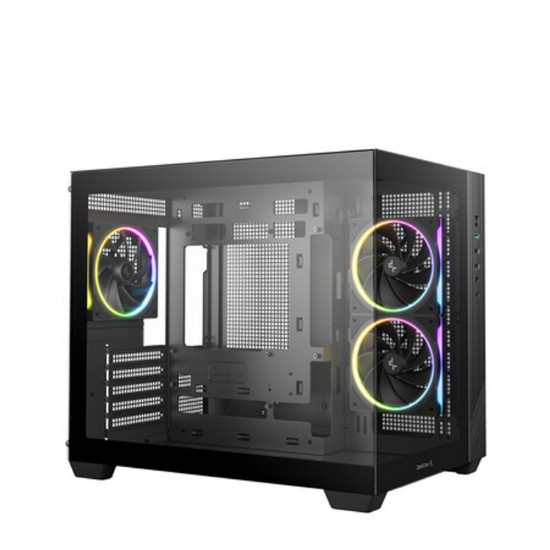 Picture of Deepcool CG330 3F Panoramic Dual-Chamber Micro-ATX Gaming Chassis - Black
