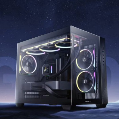 Picture of Deepcool CG330 3F Panoramic Dual-Chamber Micro-ATX Gaming Chassis - Black